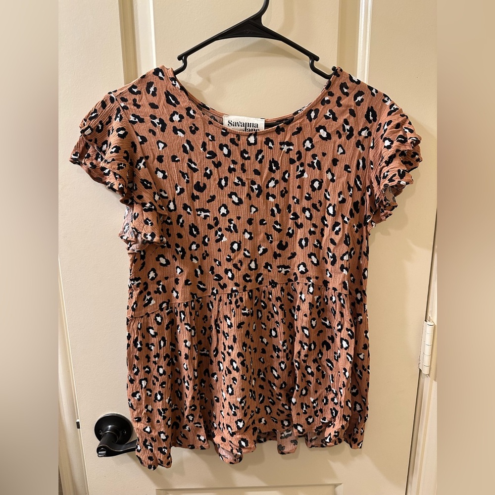 Savanna Jane Women's Leopard Print Top - Brown